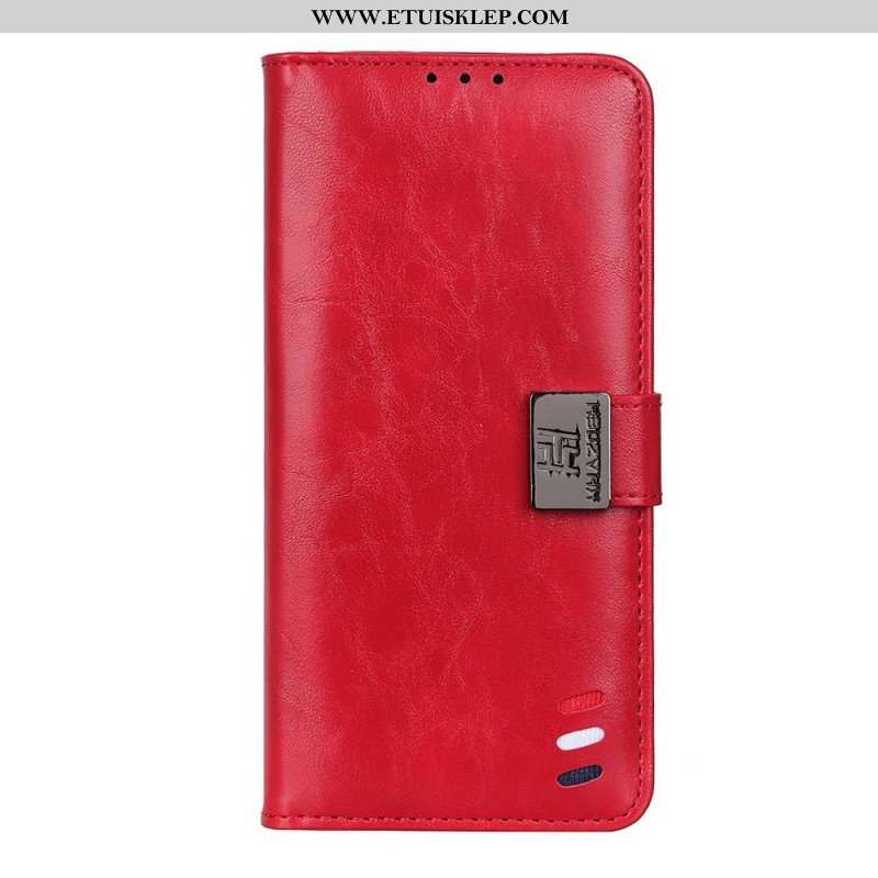 Etui Folio do Poco F4 Trójkolorowy Efekt Skóry